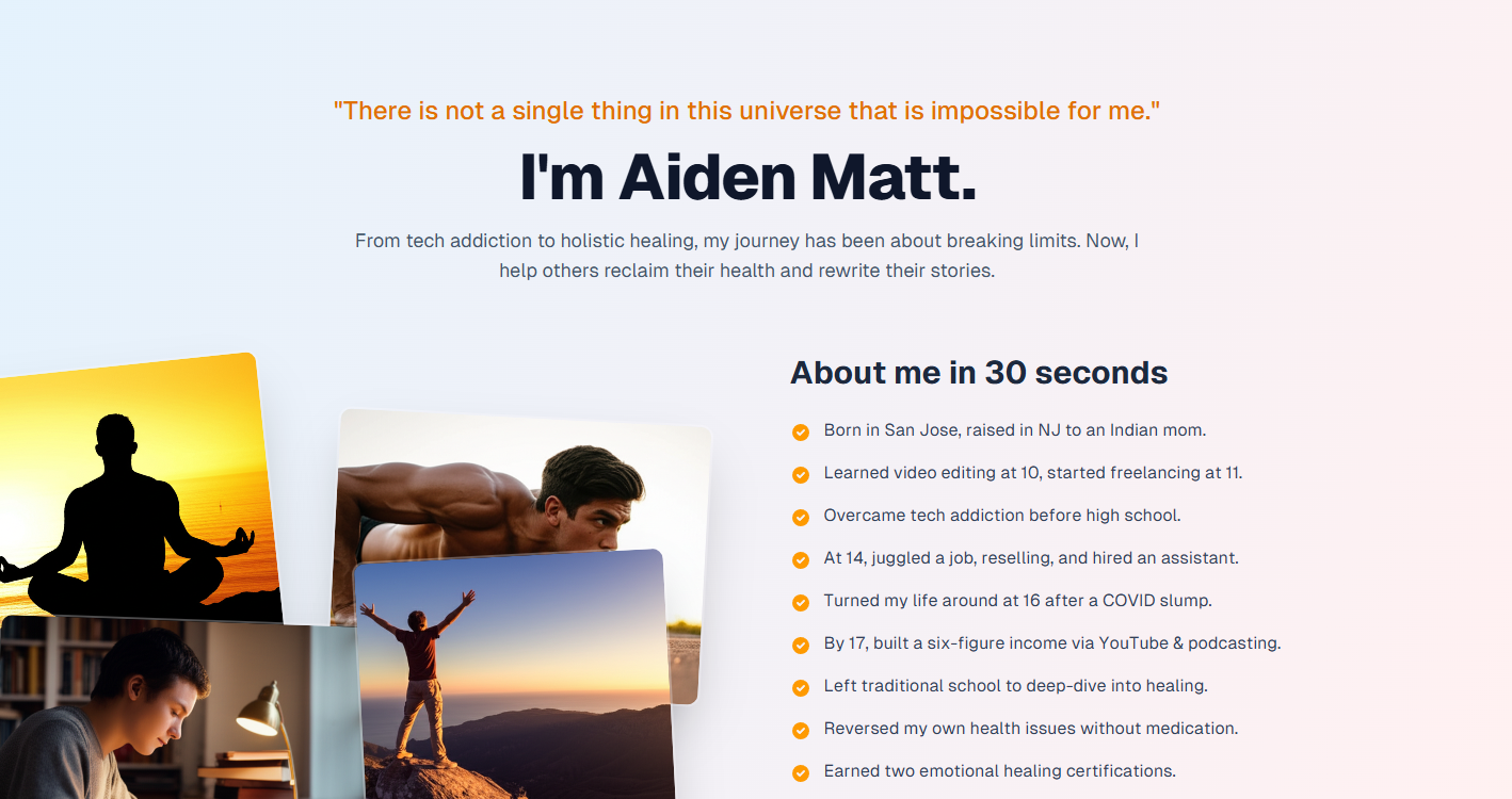Aiden Matt website screenshot